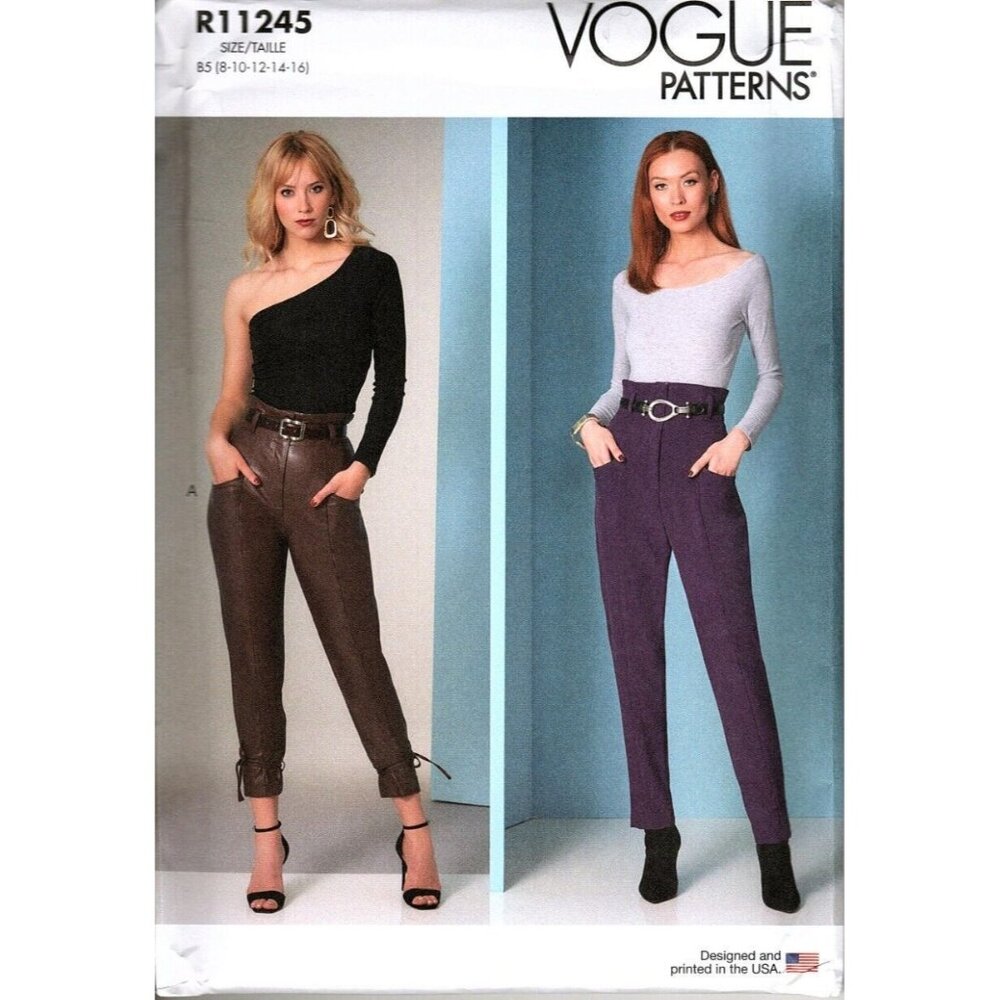 Vogue R11245 Misses or Petite 8 to 16 High Waisted Pants Uncut Sewing Pattern